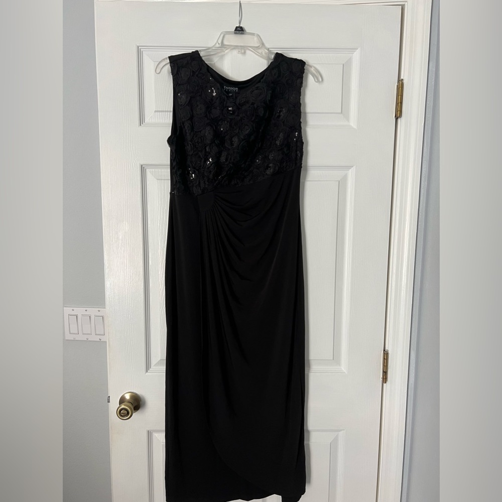 Black Floral Sequin Dress